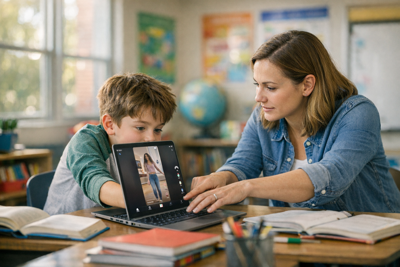 Student Bypassing Teachers Tech Restrictions on Laptop