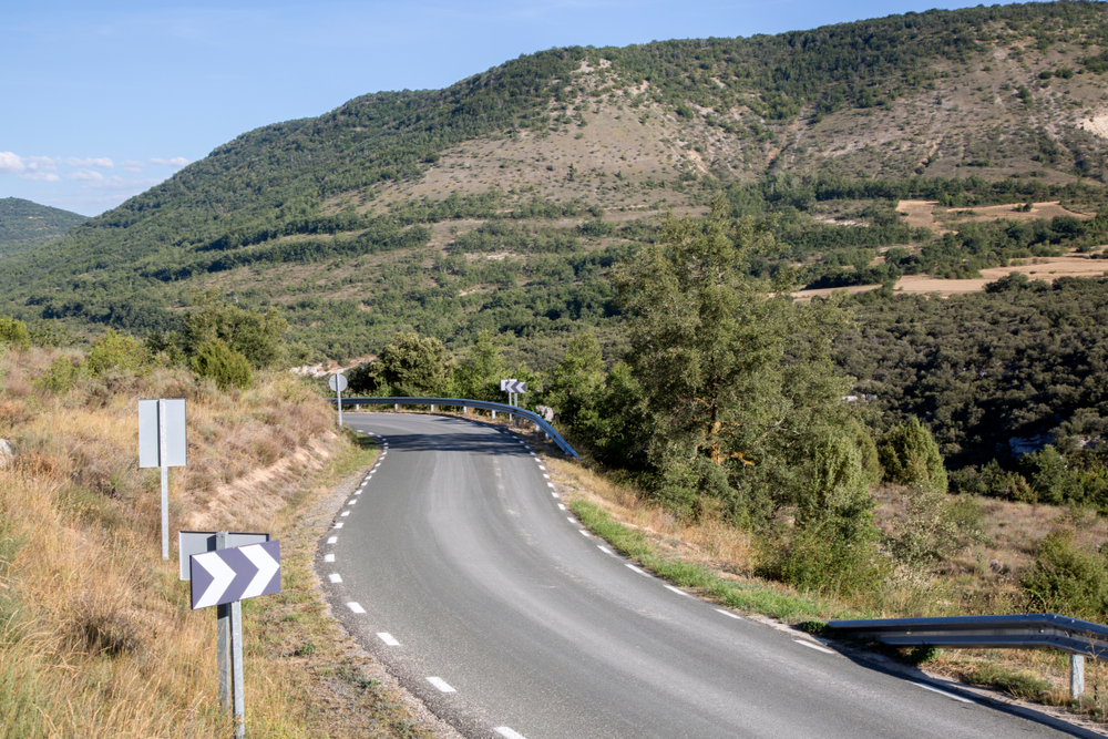 Bend on Open Road, Pesquera de Ebro; Burgos; Spain