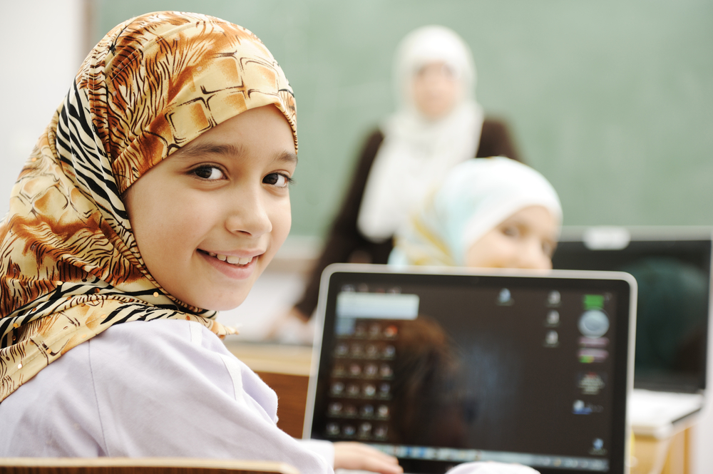 Children at school classroom