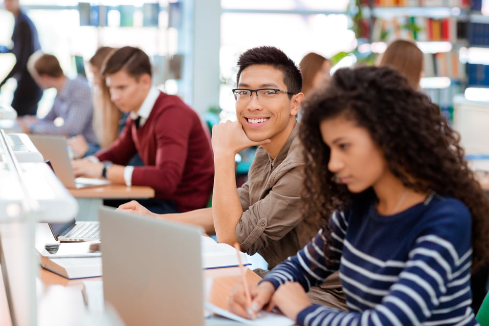 Group of a students studying 