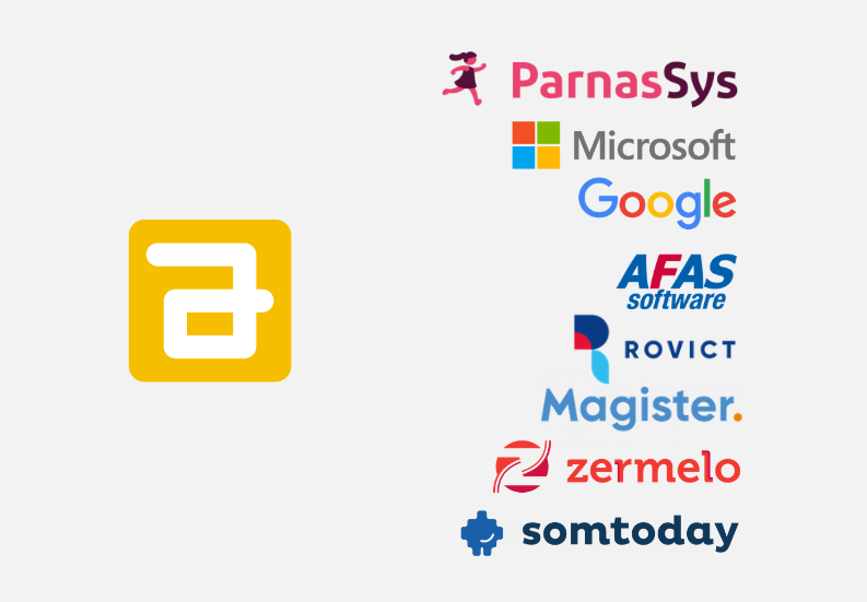 Aerobe heeft koppelingen met ParnasSys, Microsoft, Google, Microsoft en meer.
